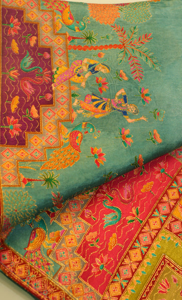 Kashmiri Silk Saree – Pashmina Work